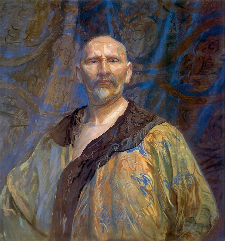 Autorretrato con bata china de Leon Wyczokowski