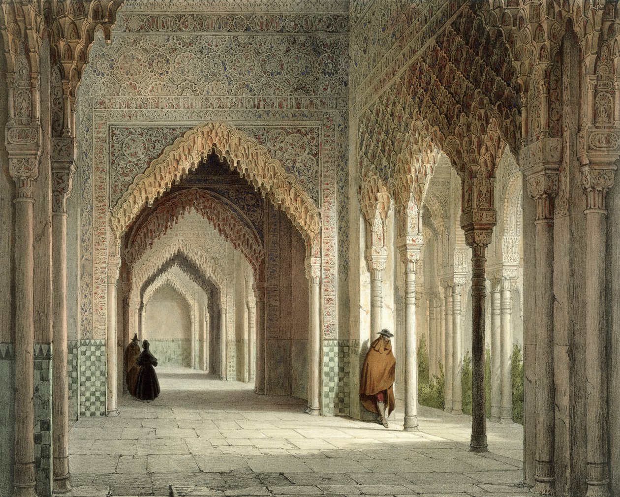 La sala del tribunal de la Alhambra, Granada, 1853 de Leon Auguste Asselineau