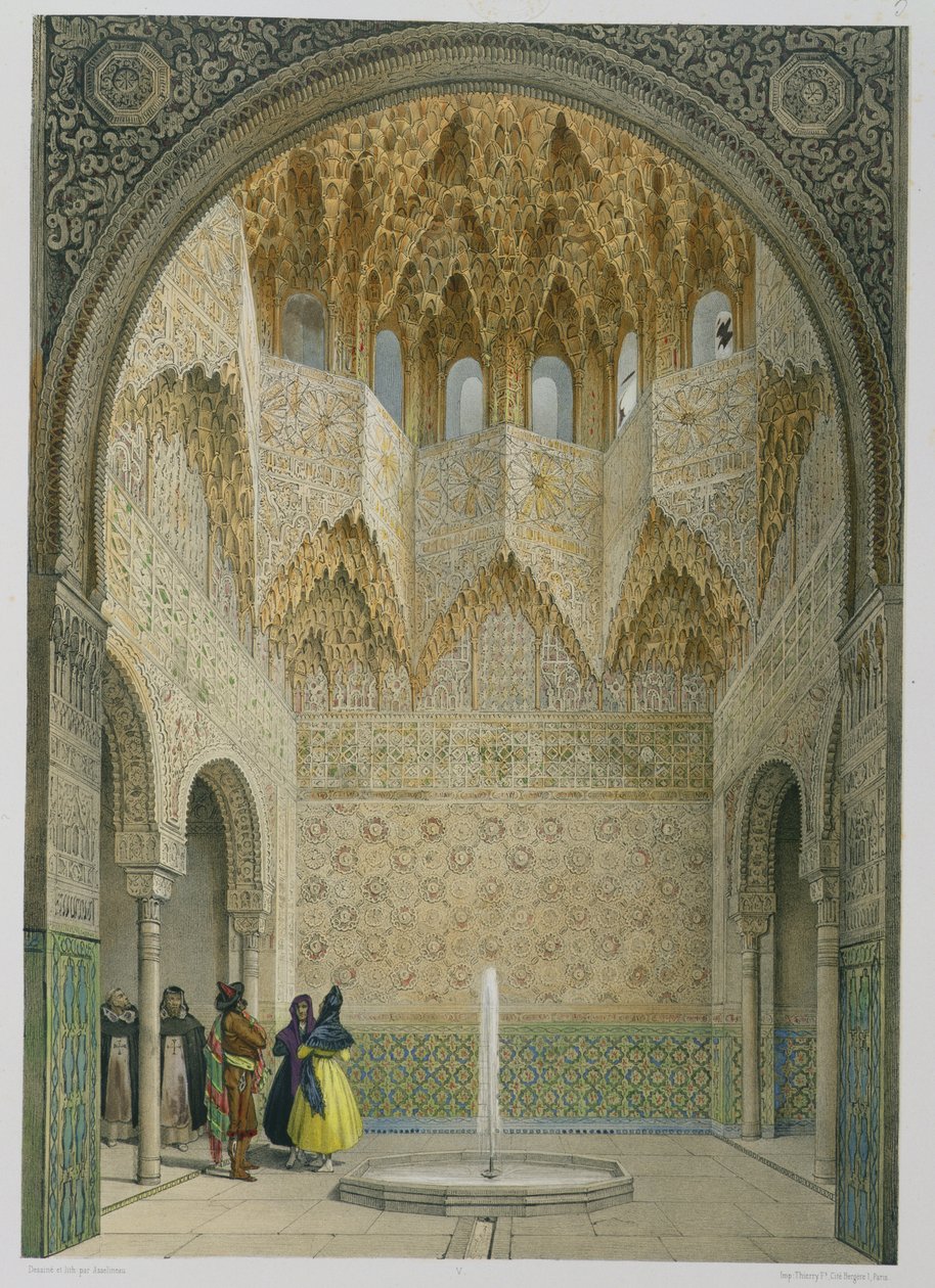 El Salón de los Abencerrajes, la Alhambra, Granada, 1853 de Leon Auguste Asselineau