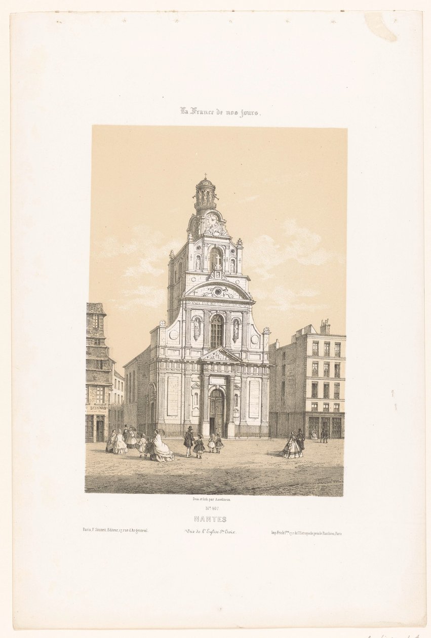 Vista de la iglesia Sainte-Croix en Nantes
Nantes. Vista de la iglesia de Santa Cruz (título en el objeto)
Hedendaags Frankrijk (título de la serie)
La France de nos jours (título de la serie en el objeto) de Leon Auguste Asselineau
