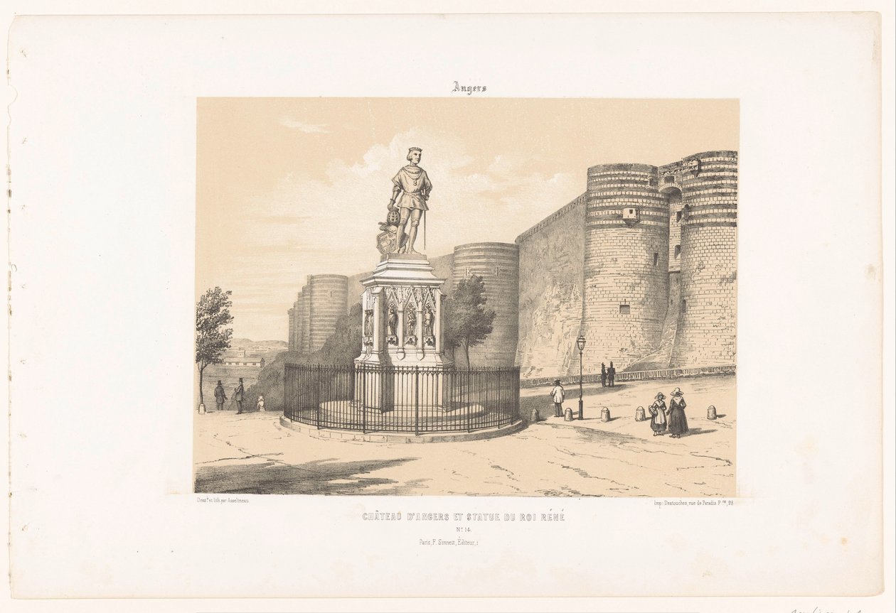 Vista de la estatua de René I de Anjou y del castillo de Angers
Angers. Château d