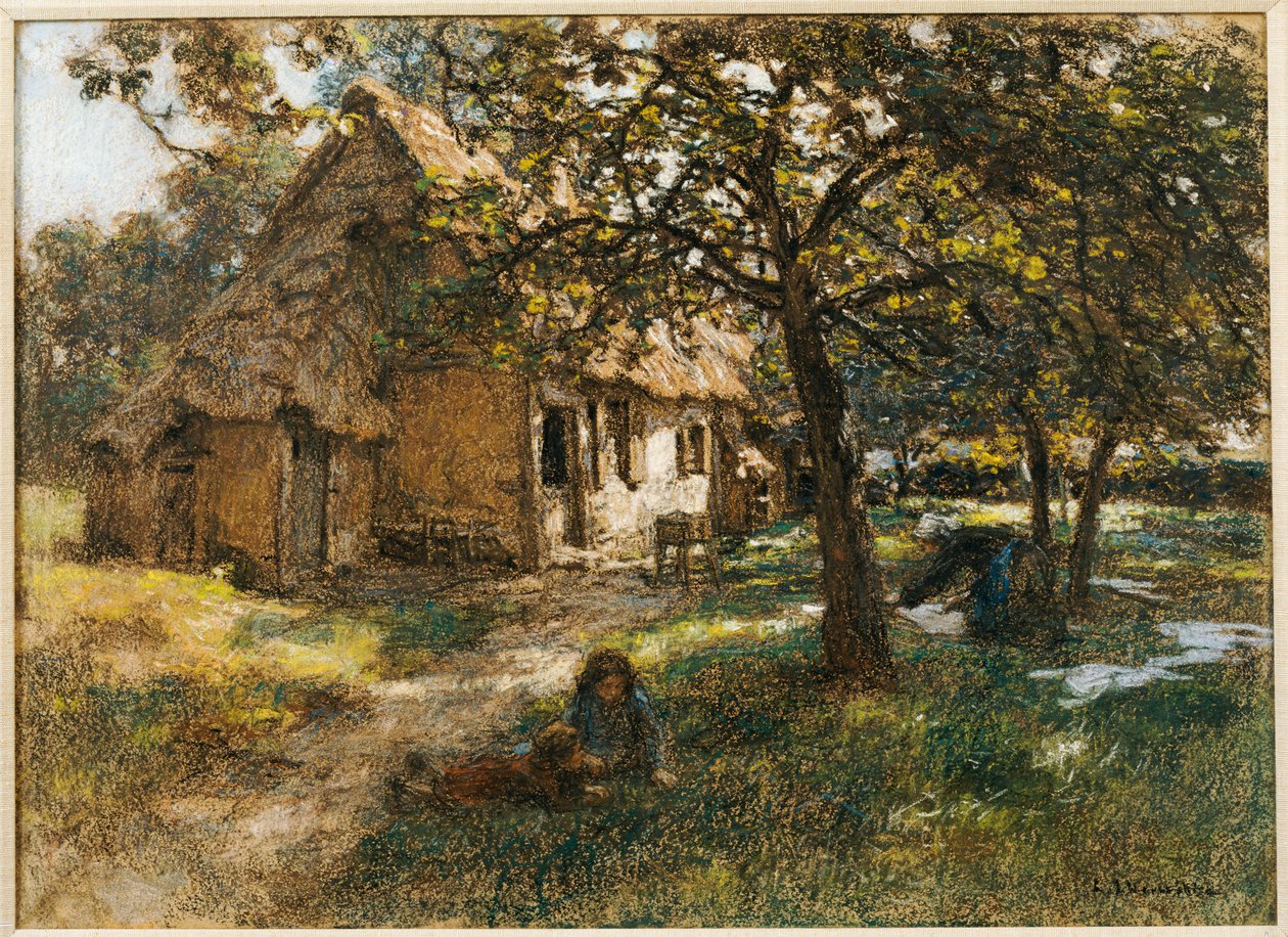Cabaña, Normandía, 1900 de Leon Augustin Lhermitte
