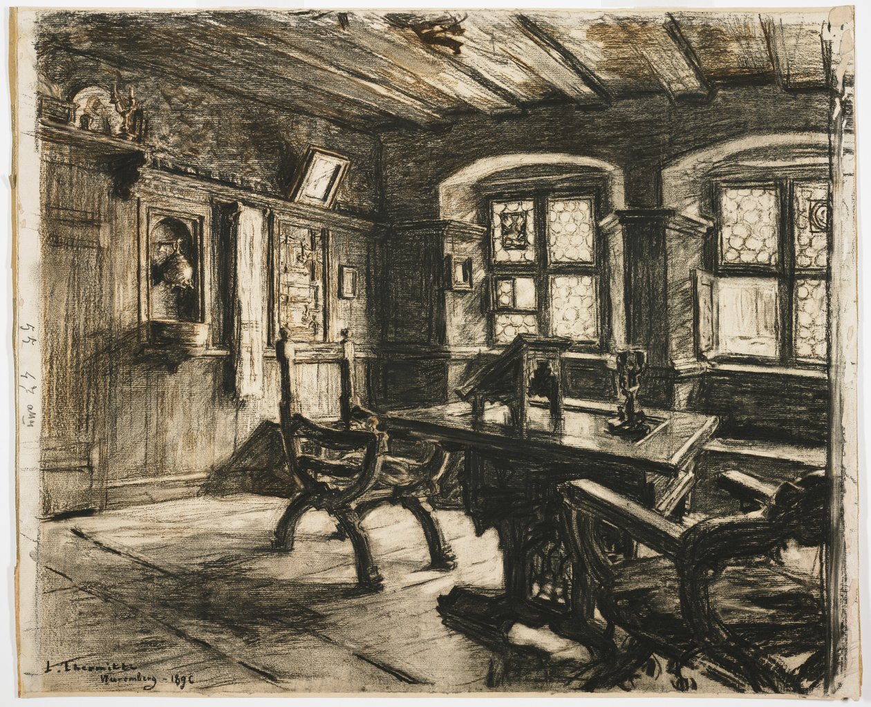 La habitación de Durero en Núremberg, 1896 de Leon Augustin Lhermitte