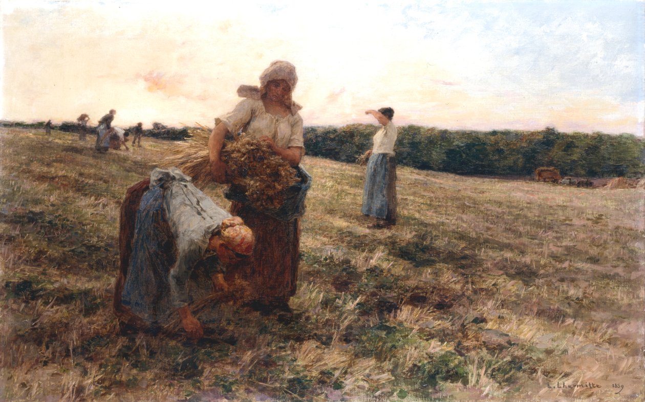 Espigadores al atardecer, 1889 de Leon Augustin Lhermitte