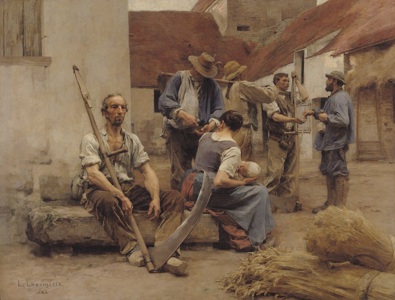 Pagando a los cosechadores, 1882 de Leon Augustin Lhermitte