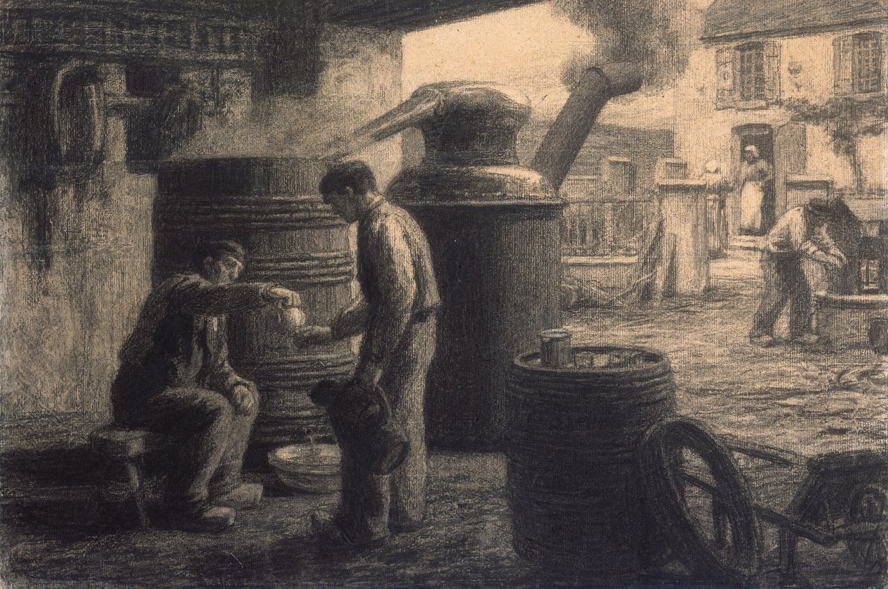 La destilería, c.1872 de Leon Augustin Lhermitte