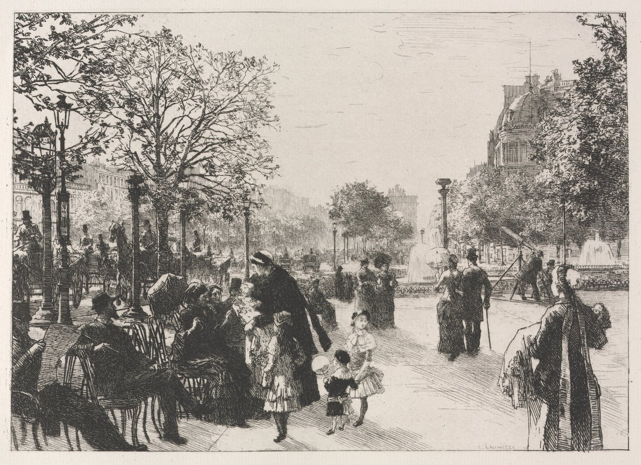 Jardines de las Tullerías de Leon Augustin Lhermitte