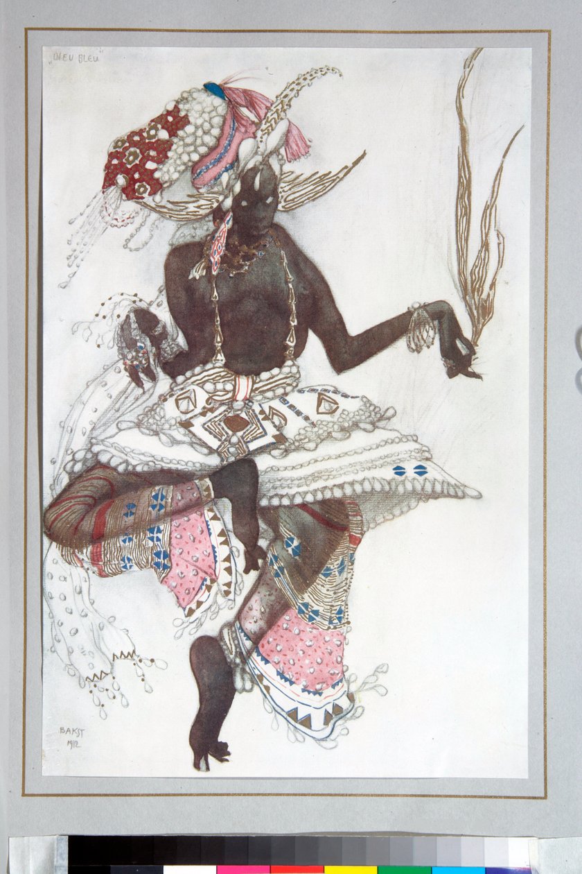 Ballets russes - Vestuario diseñado por Leon Bakst (1866-1924) para el ballet ""The Blue God"" de Michel Fokine de Leon Bakst