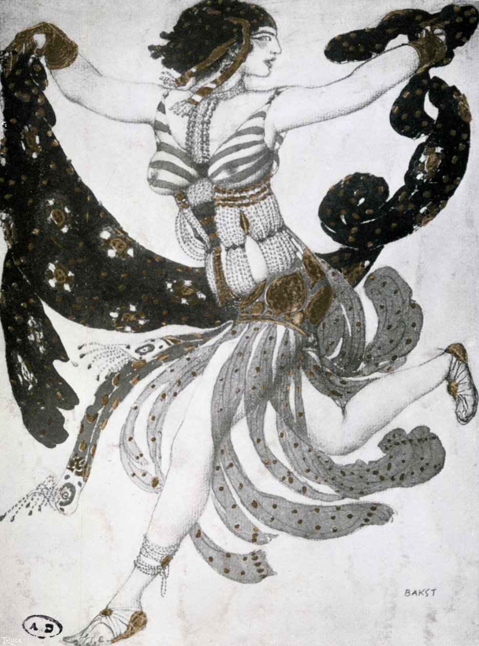 Cleopatra, diseño de vestuario de ballet, 1909 de Leon Bakst