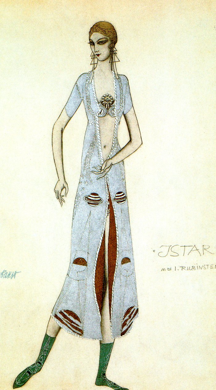Diseño de vestuario para Ida Rubinstein como Ishtar, 1924 de Leon Bakst