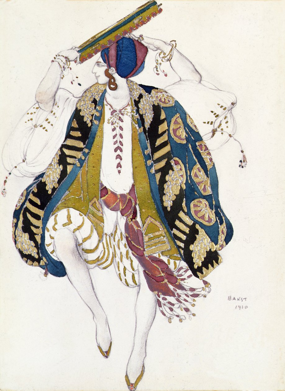 Diseño de vestuario para bailarina judía, de Cleopatra de Leon Bakst