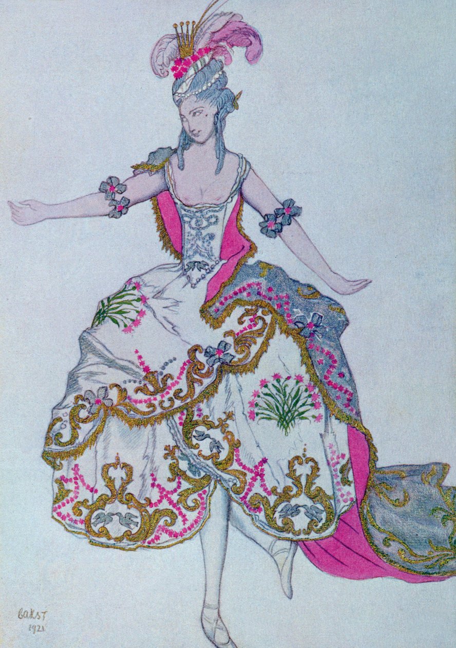 Diseño de vestuario para El Hada Clavel, de La Bella Durmiente de Leon Bakst