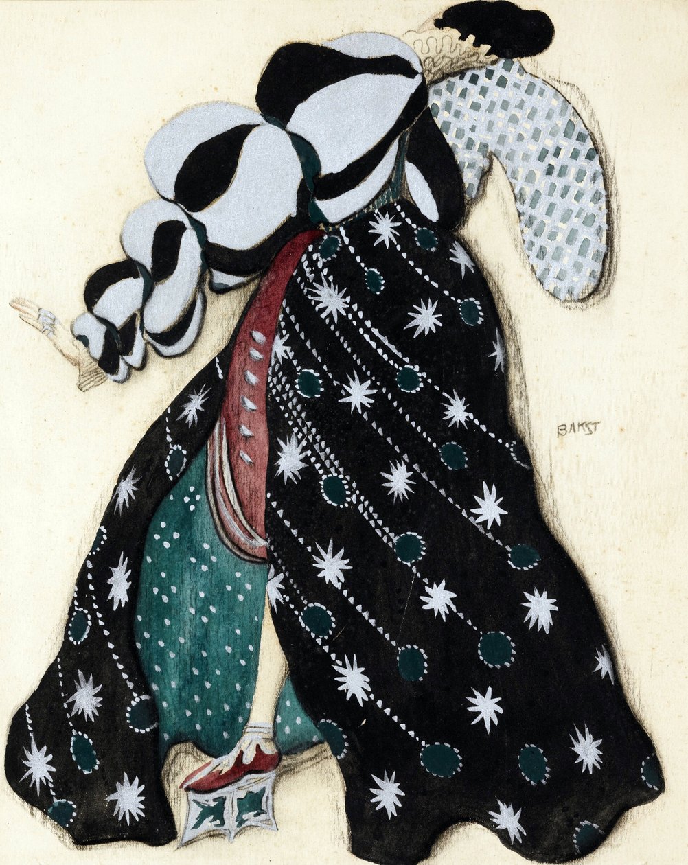 Diseño de vestuario para el ballet La Leyenda de José de R. Strauss de Leon Bakst