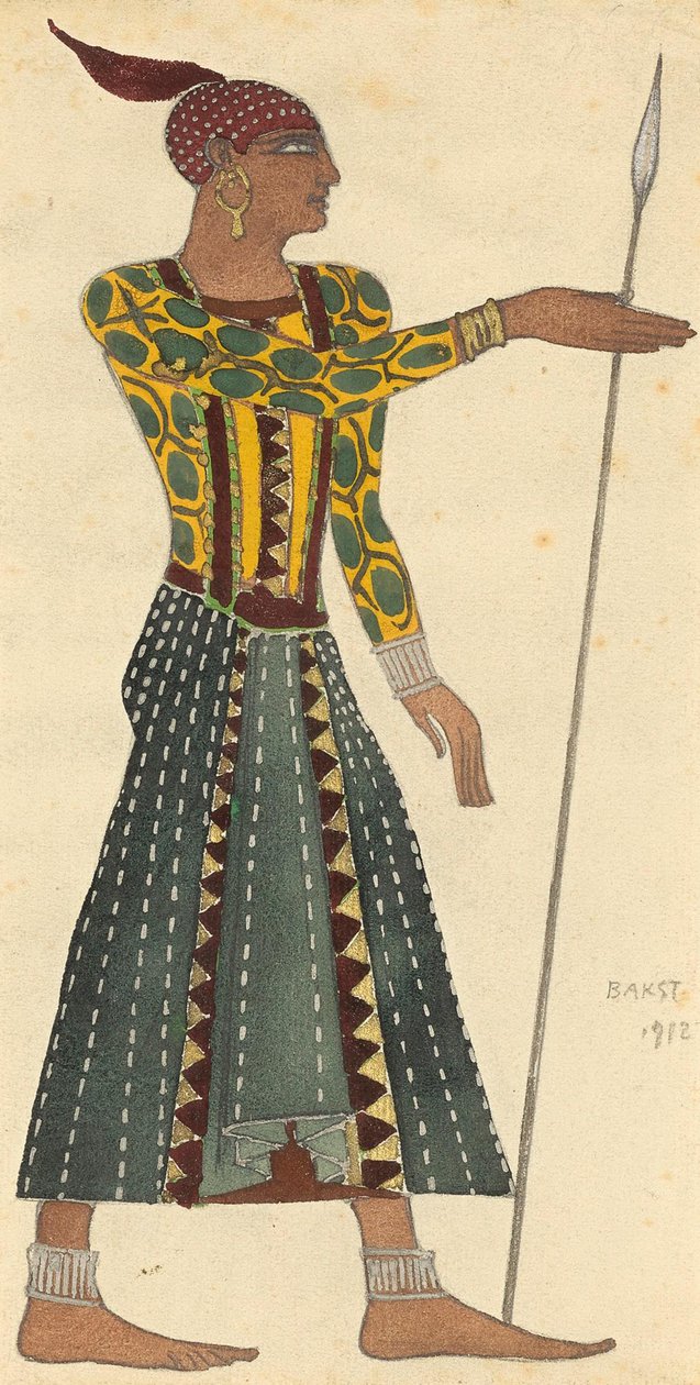 Diseño de vestuario para el ballet Cleopatra de A. Arensky, 1912 de Leon Bakst