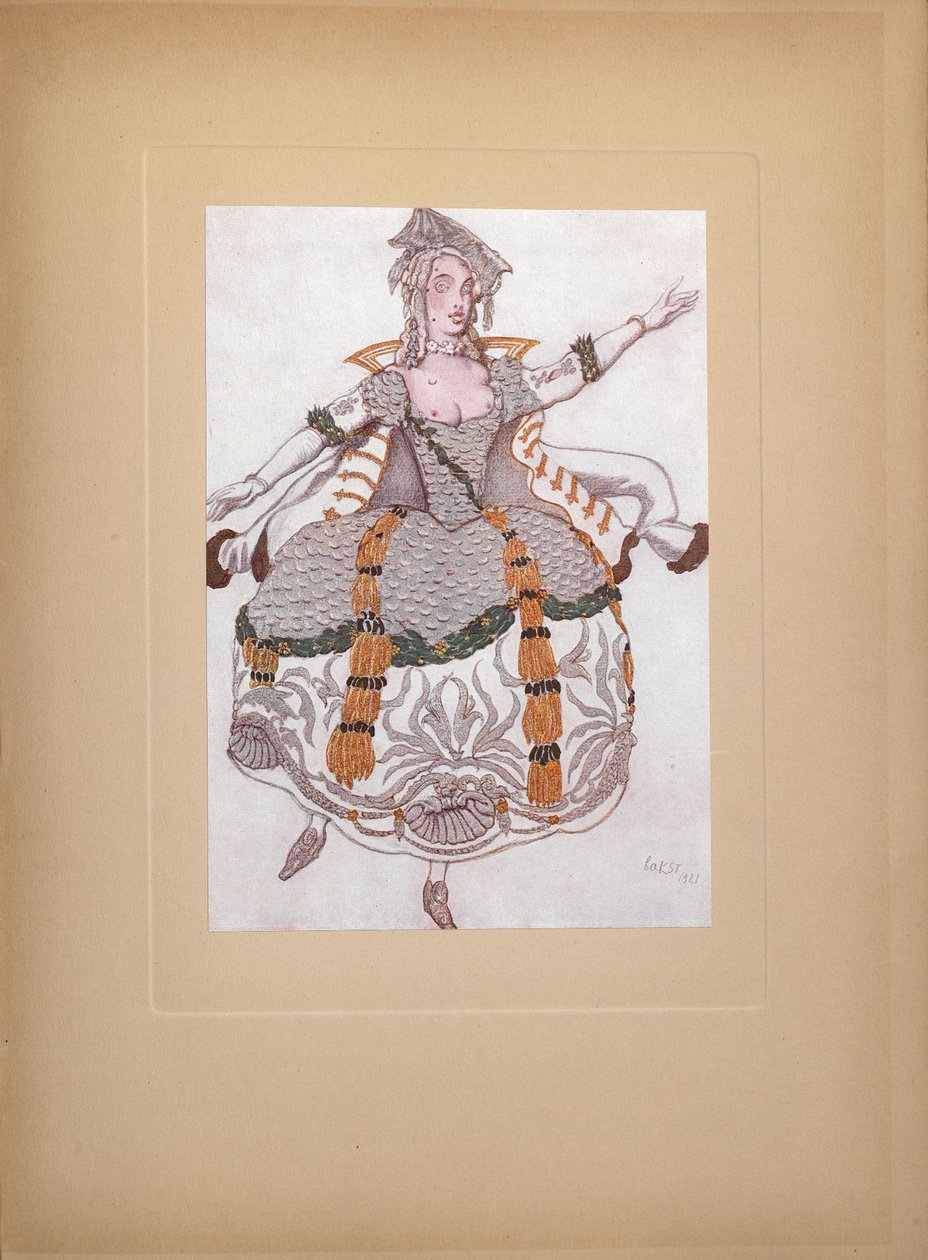 Diseño de vestuario para el ballet La Bella Durmiente de P. Tchaikovsky, 1921 de Leon Bakst