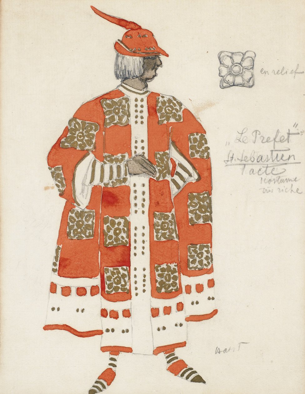 Diseño de vestuario para la obra El martirio de San Sebastián de Gabriele D