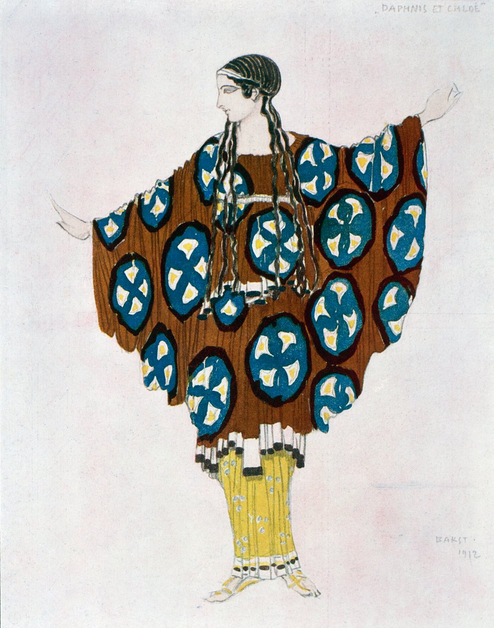 Traje para Dafnis y Cloe de Maurice Ravel (1875-1937) 1912 de Leon Bakst