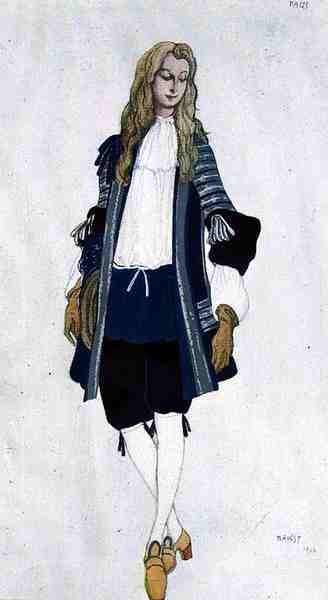 Disfraz para el Paje Azul, de Aladino de Leon Bakst