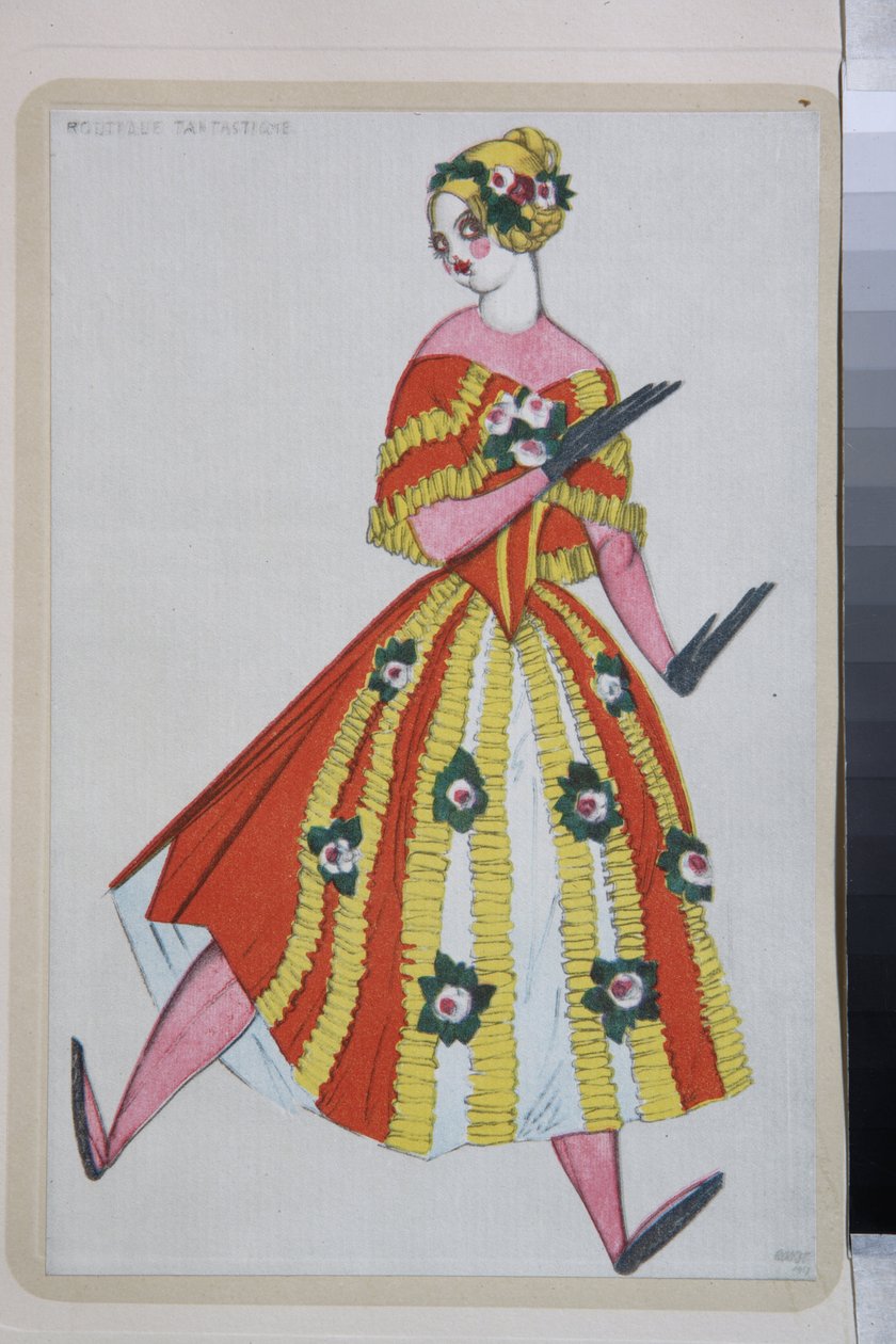 Traje para el ballet "La Boutique Fantasque" dirigido por Gioachino Rossini de Leon Bakst