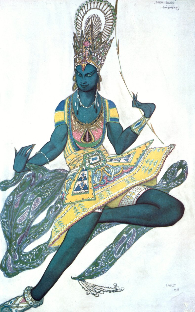 Le Dieu Bleu, diseño de vestuario de ballet, 1911 de Leon Bakst
