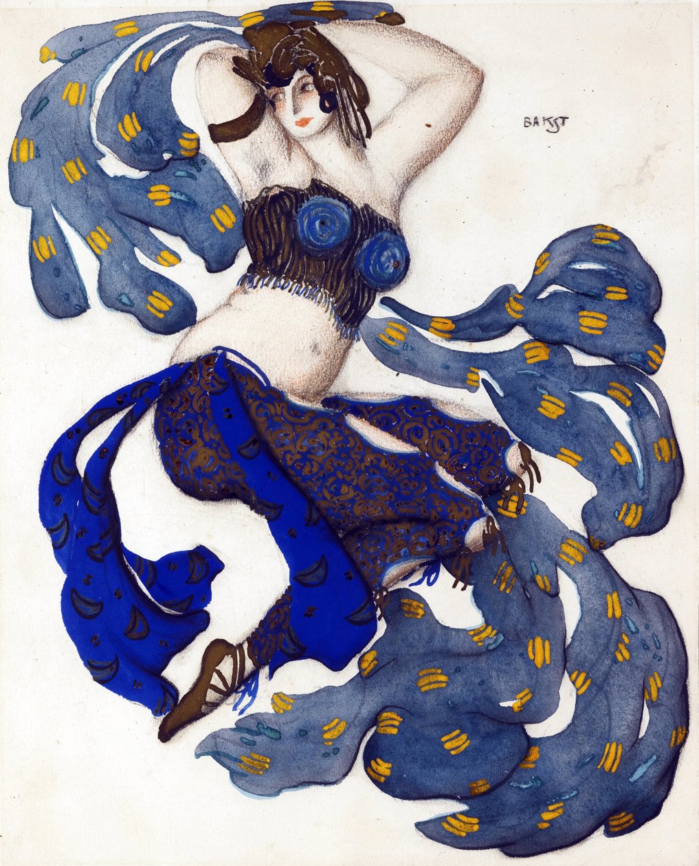 Odalisca. Diseño de vestuario para el ballet Sheherazade de N. Rimsky-Korsakov de Leon Bakst