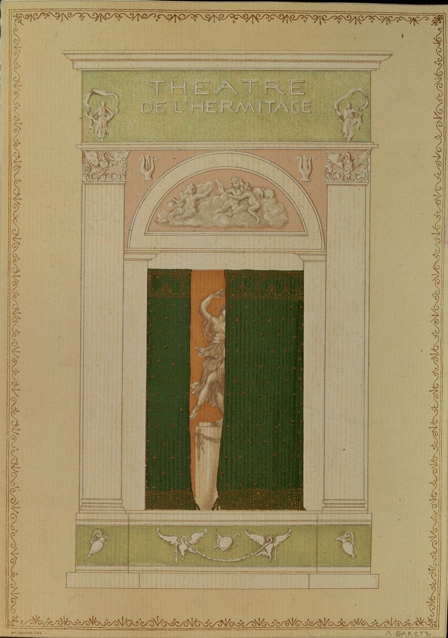 Portada del programa de ballet contemporáneo, 1902 de Leon Bakst