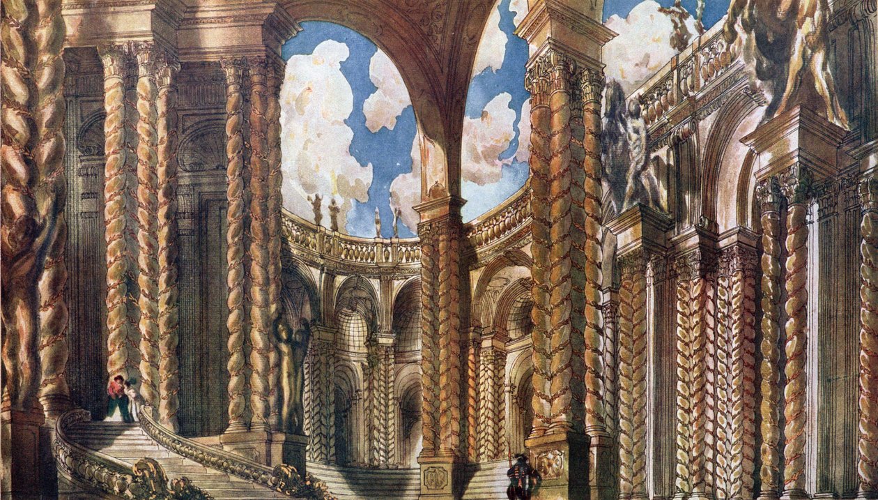 Diseño escénico para el Compromiso, de La Bella Durmiente, 1921 de Leon Bakst