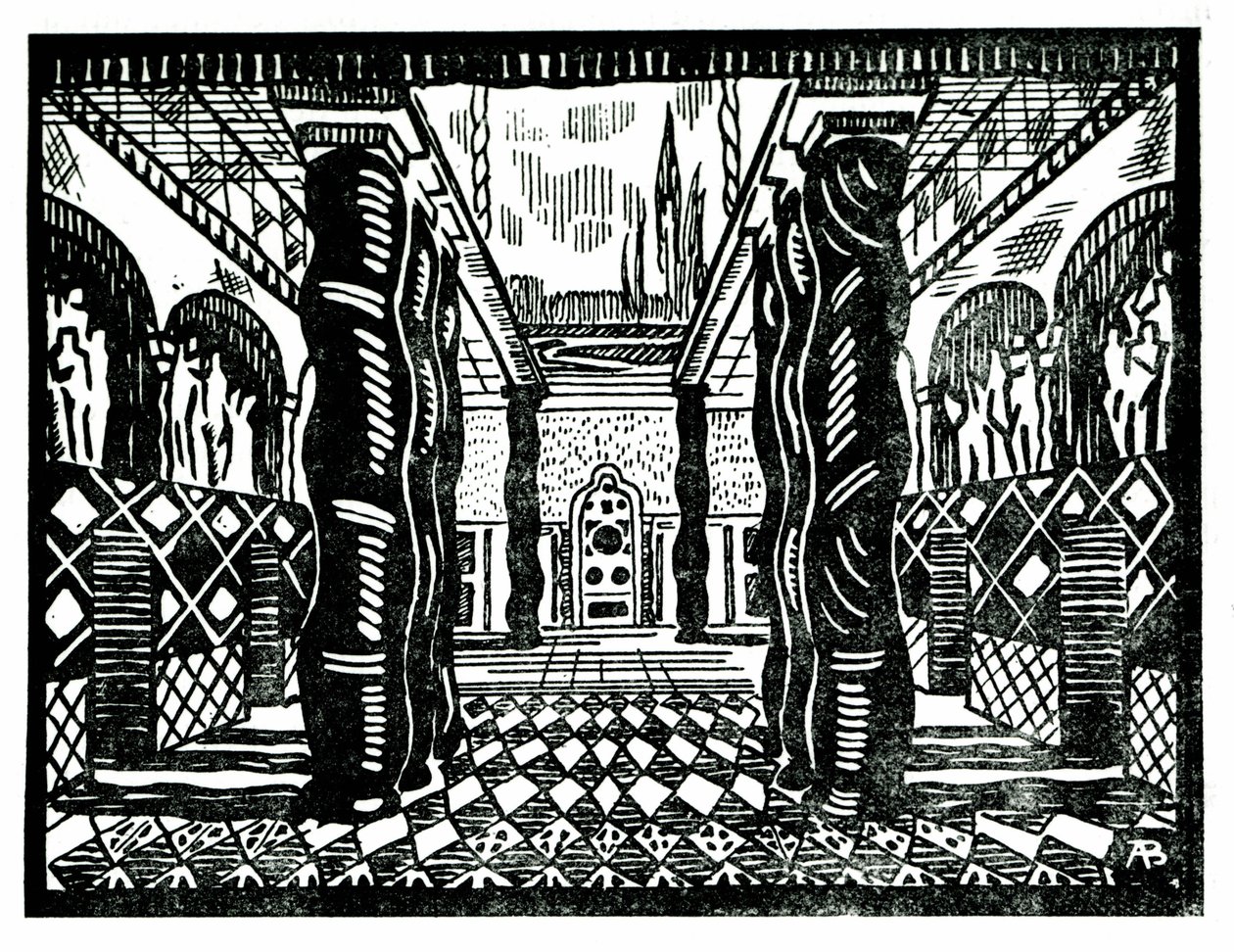 Escenografía de Leon Bakst (1866-1924), pintor y decorador ruso para el tercer acto de "El martirio de San Sebastián" de Claude Debussy (1862-1918), libreto de Gabriele D