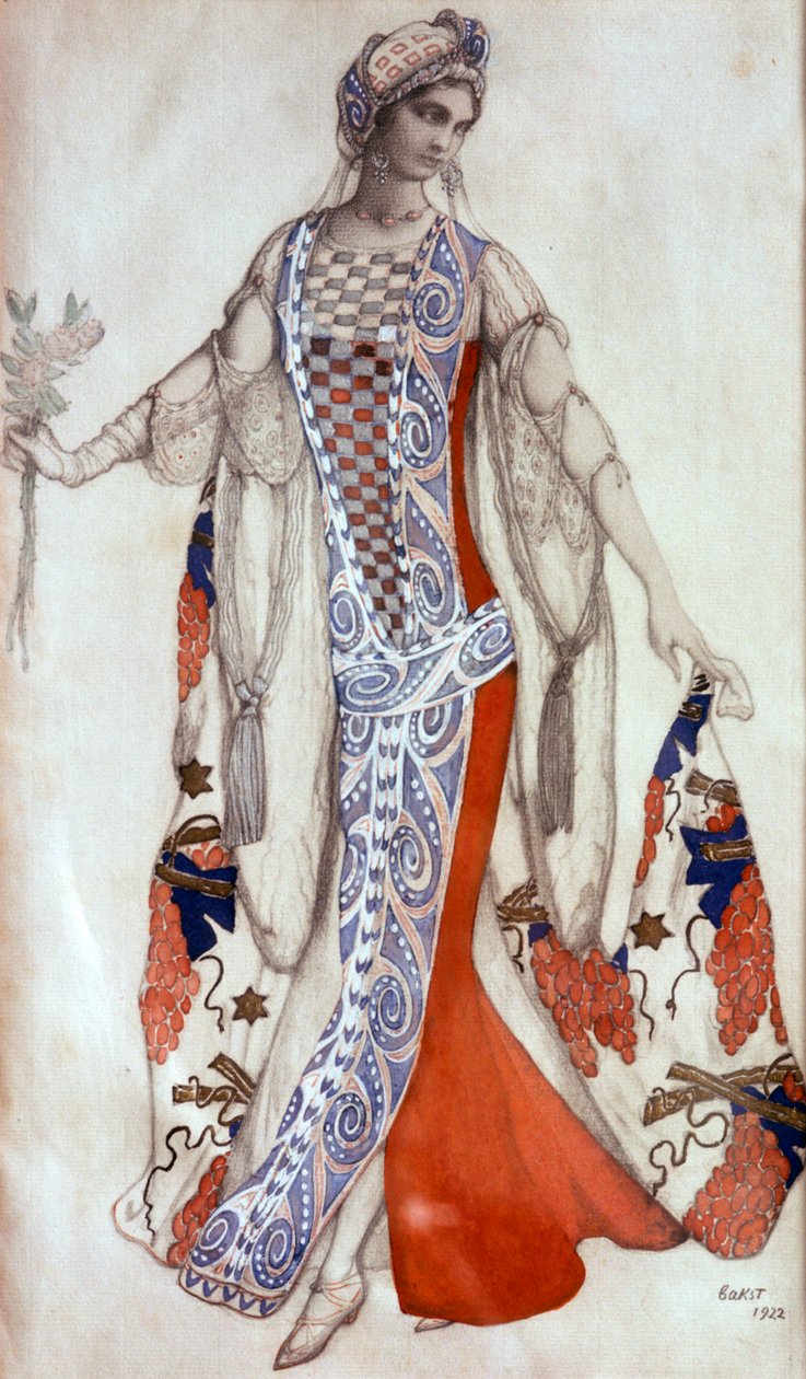 La Bella Durmiente, diseño de vestuario de ballet, c1913 de Leon Bakst