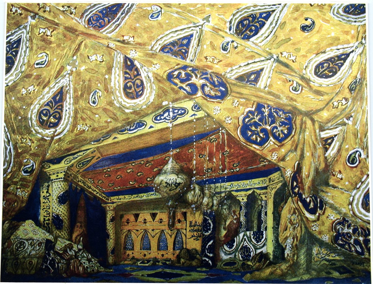 Diseño de escenario para el ballet Sheherazade de N. Rimsky-Korsakov, 1910 de Leon Bakst
