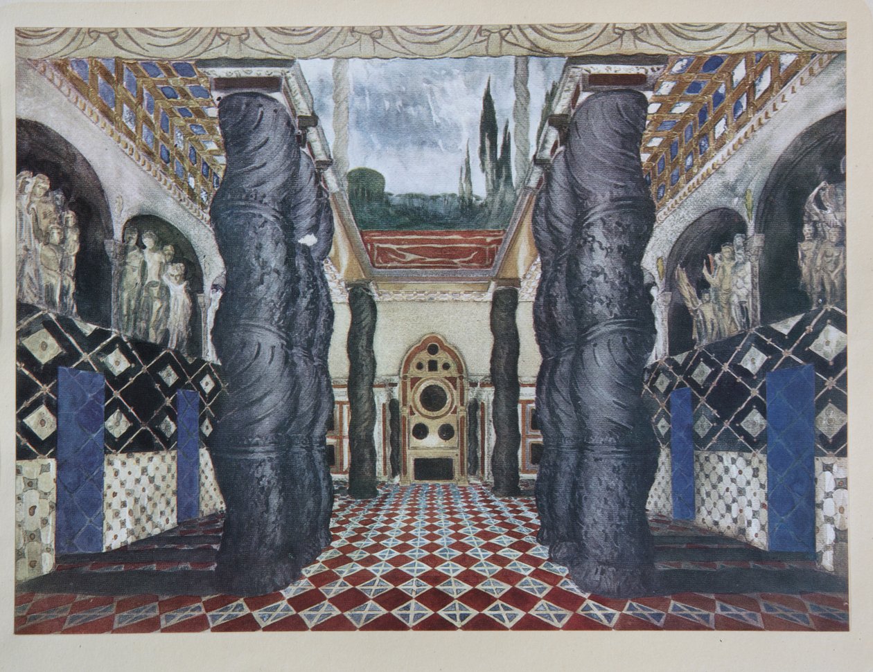Diseño escénico para la obra El martirio de San Sebastián de Gabriele D