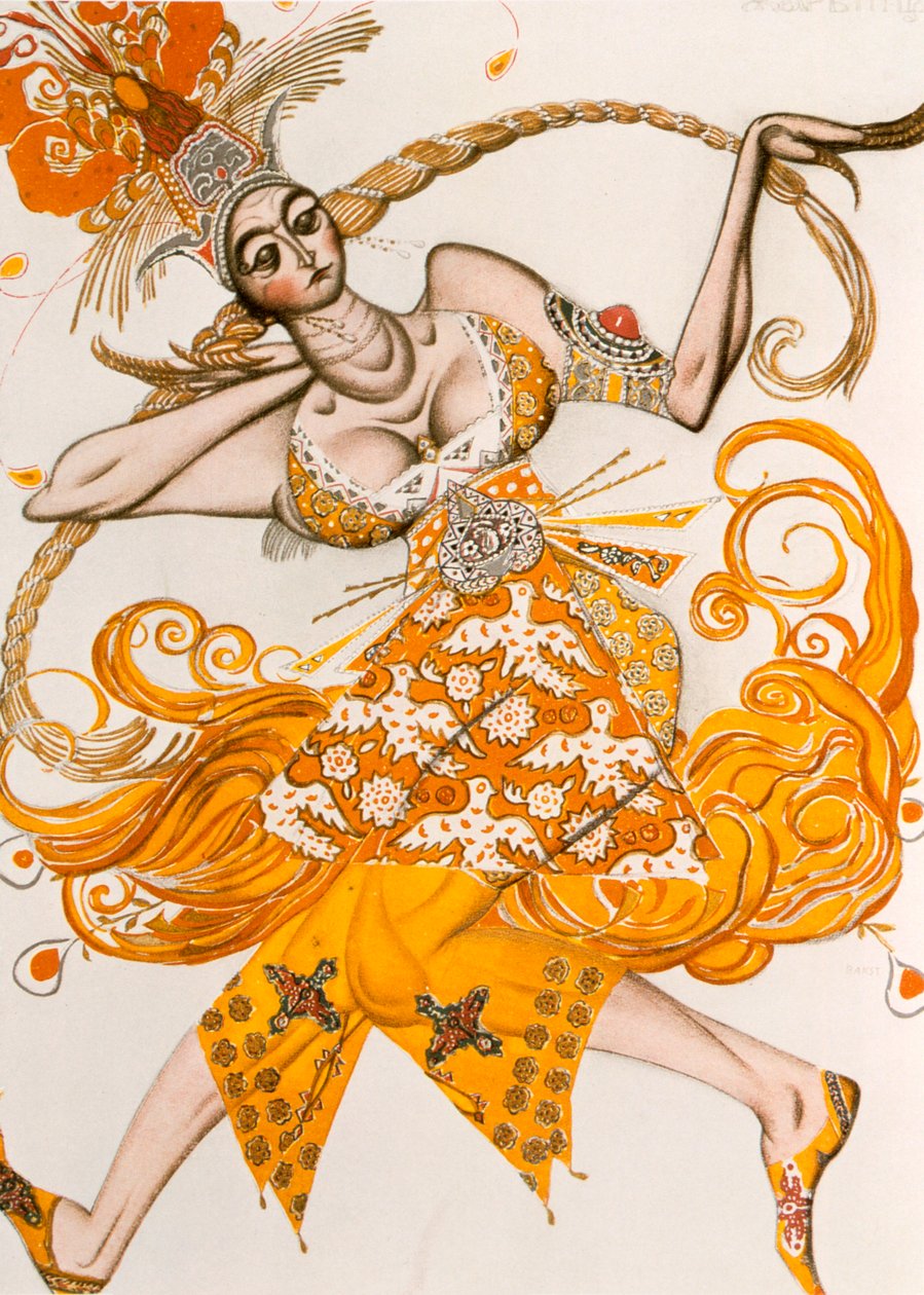 El pájaro de fuego, vestuario para El pájaro de fuego, el ballet de Igor Stravinsky, 1910 de Leon Bakst