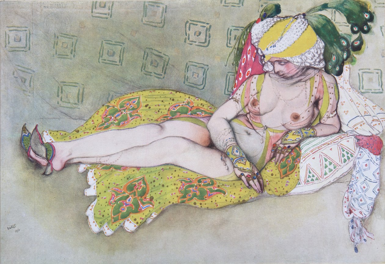 La esposa del sultán amarillo, 1916 de Leon Bakst