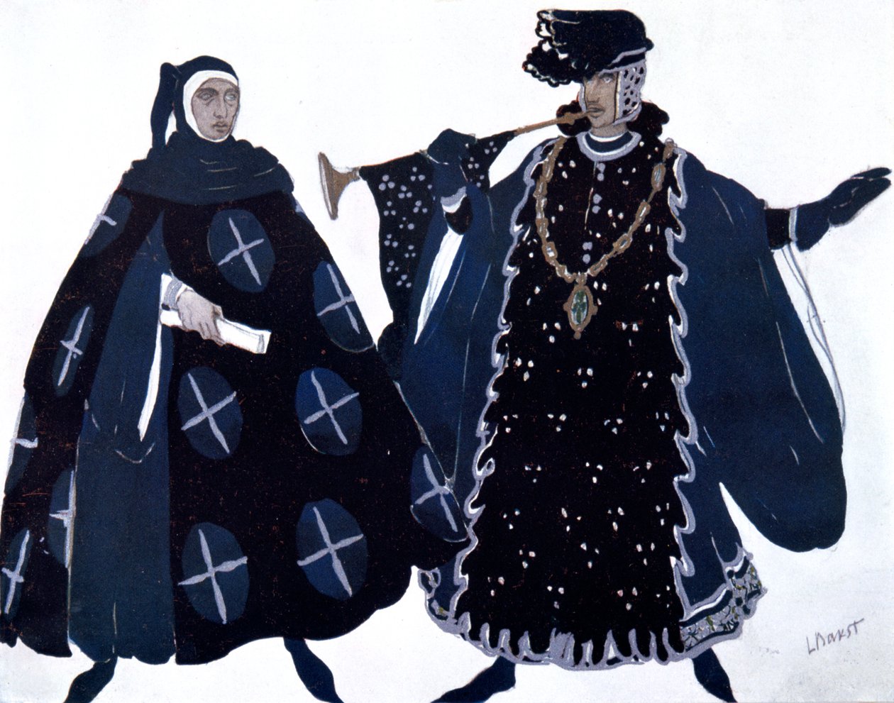Dos heraldos, diseño de vestuario de ballet, 1911 de Leon Bakst