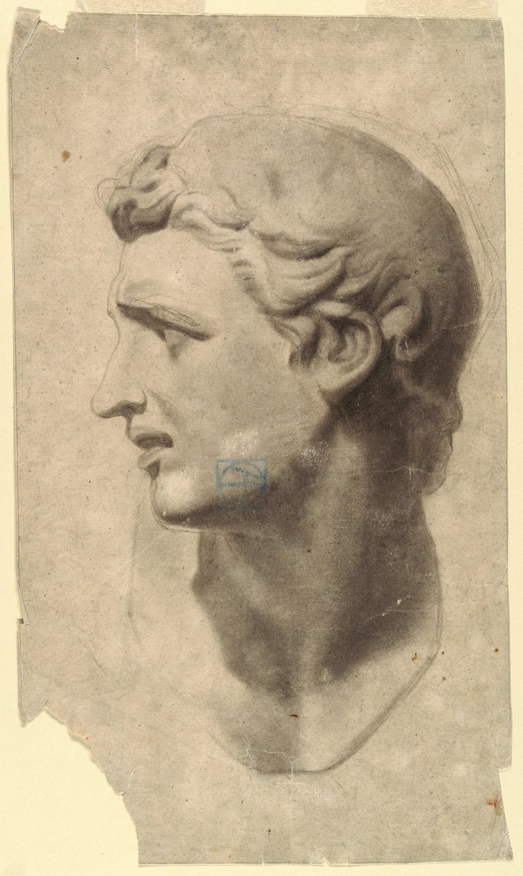 Dibujo, Estudio de una cabeza masculina clásica (a partir de un molde de escayola), 1881-92 de Leon Dabo
