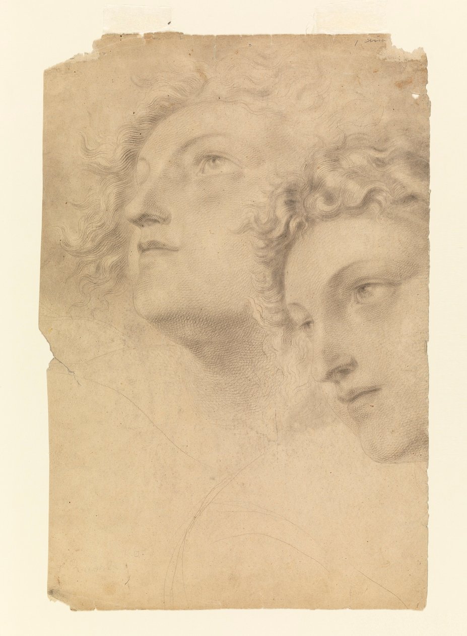 Dibujo, Dos cabezas femeninas, 1886-92 de Leon Dabo