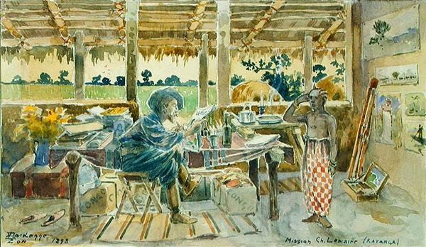El Artista en su Estudio en Chilomba, Katanga de Leon Dardenne