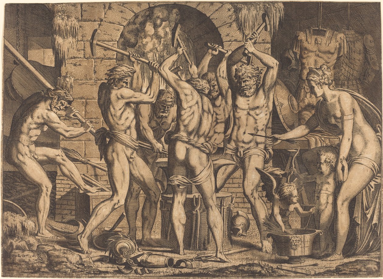 Venus en la Fragua de Vulcano de Leon Davent