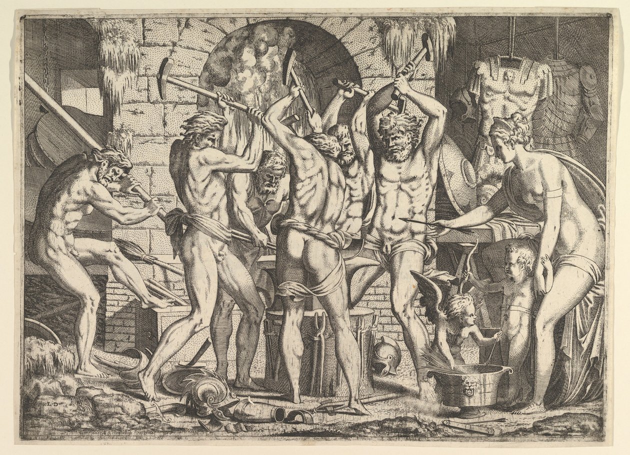 Venus en la Fragua de Vulcano, 1546-47 de Leon Davent