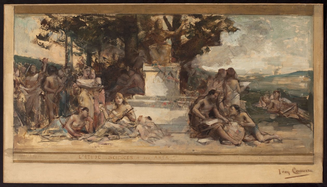 Boceto para el ayuntamiento del 4º distrito: El estudio de la ciencia y el arte de Leon Francois Comerre