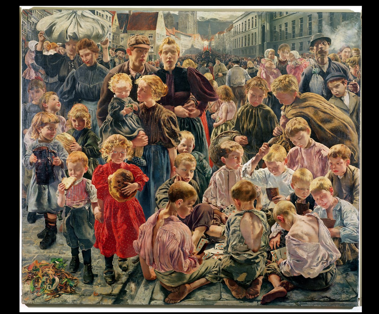 Las edades del trabajador (parte central de un tríptico) de Leon Henri Marie Frederic