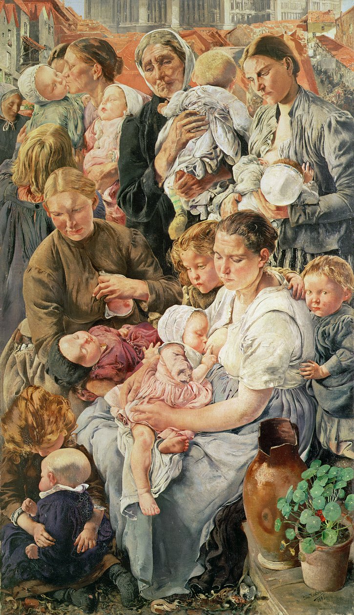 Las Mujeres, panel derecho de Las Edades del Trabajador, 1895 de Leon Henri Marie Frederic