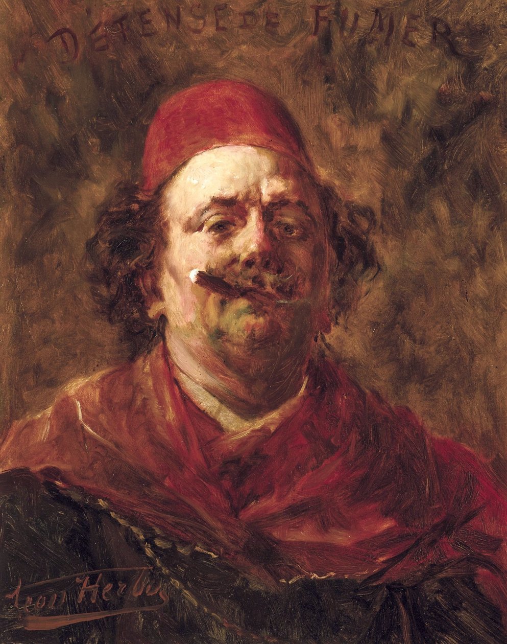 Prohibido fumar (Autorretrato con fez de Leon Herbo