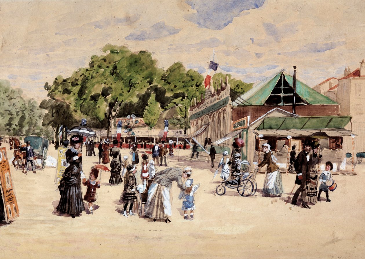 El paseo a la feria. Pintura de Leon Joseph Voirin (1833-1887) de Leon Joseph Voirin