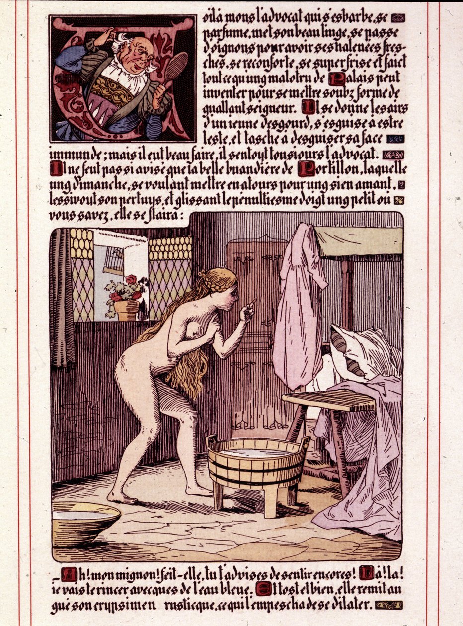 Ilustración de la novela de Honore de Balzac "La Mye du Roy" de Leon Lebegue (1863-1944) de Leon Lebegue