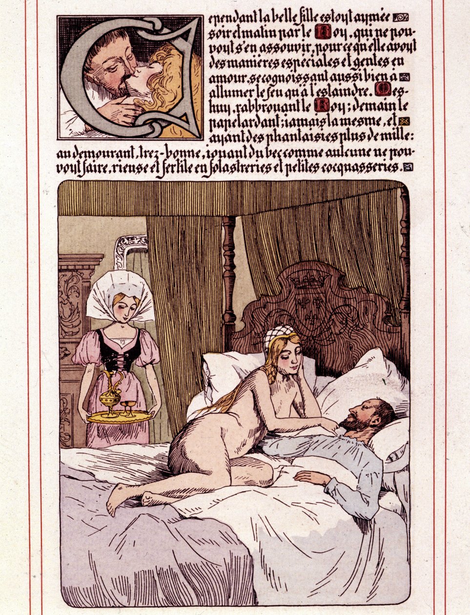 Ilustración de la novela de Honore de Balzac "La Mye du Roy" de Leon Lebegue (1863-1944) de Leon Lebegue
