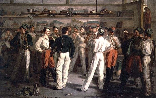 La práctica de la trompeta de Leon Louis Leclaire