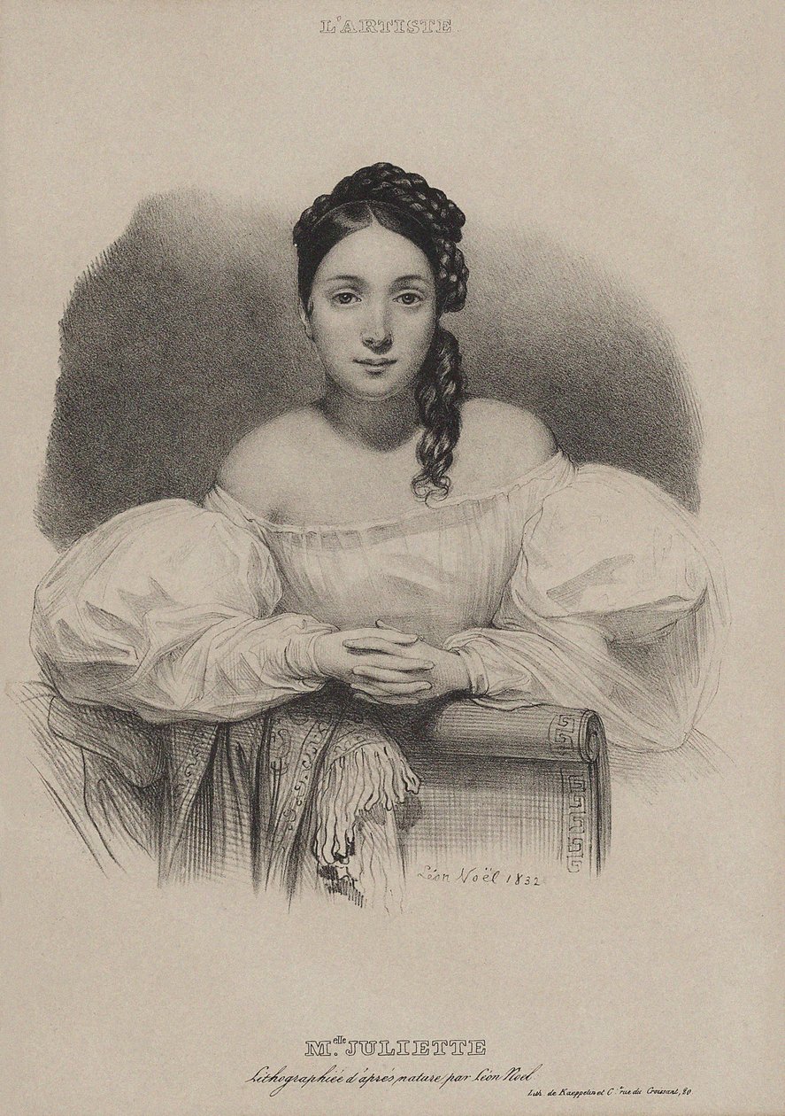 Retrato de Juliette Drouet 1806-1883, 1832 de Leon Noel