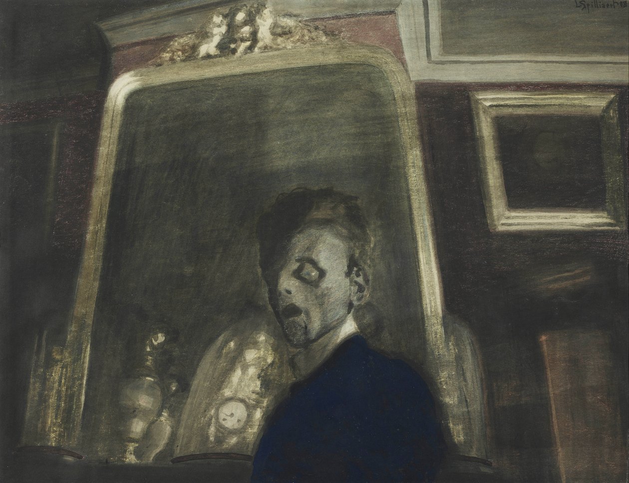 Autorretrato ante el espejo, 1908 de Leon Spilliaert