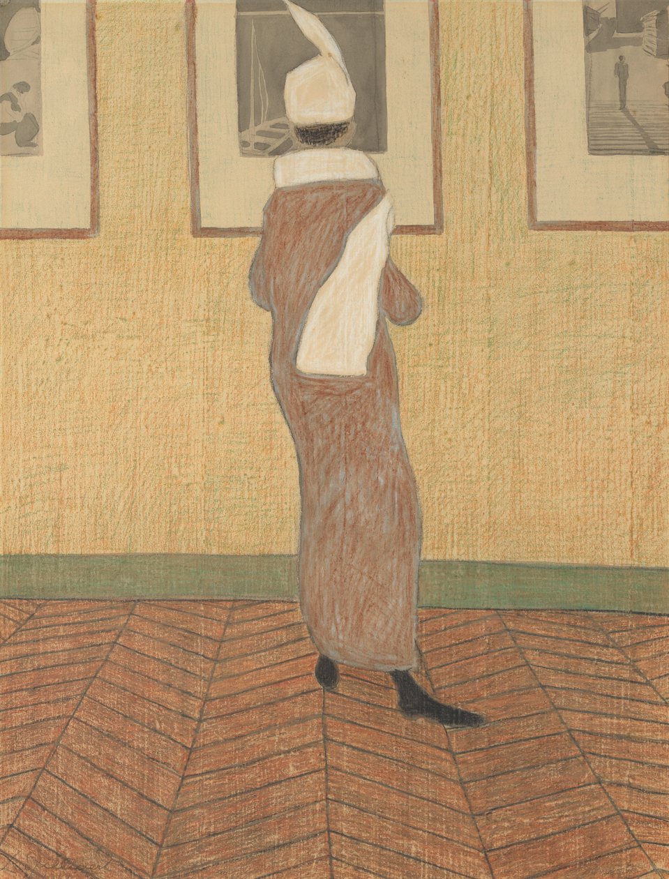 Mujer en una exposición de Leon Spilliaert